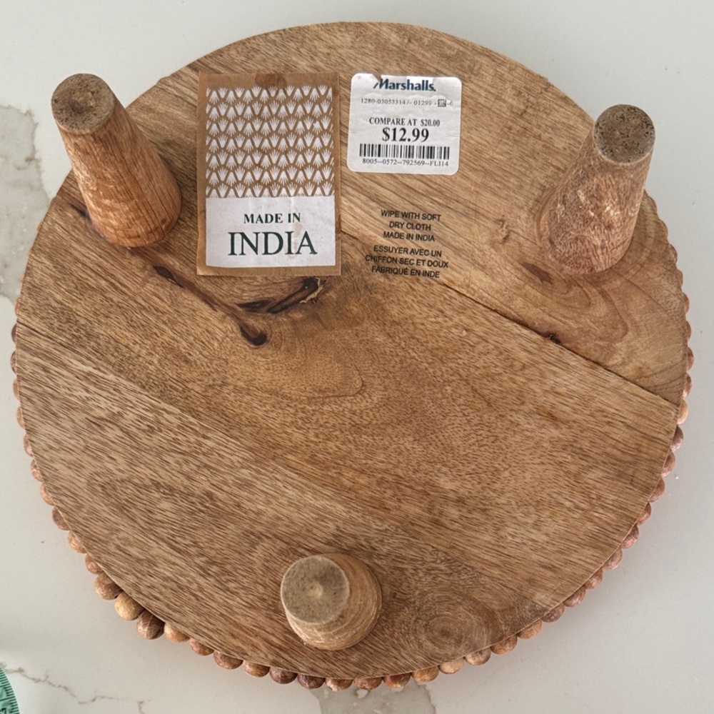 NWT - Wooden Stand with Beaded Edge - Marshalls - Home Decor - HomeGoods - Picture 4 of 5